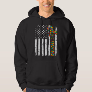 Verstoorde autisme Big Brother American Flag Famil Hoodie