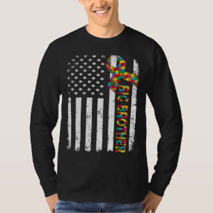 Verstoorde autisme Big Brother American Flag Famil T-shirt