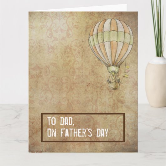 Verstoorde beige White Hot Air Ballondag Kaart (Voorkant)