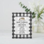 Verstoorde Beren van Gingham Baby shower Kaart (Staand voorkant)