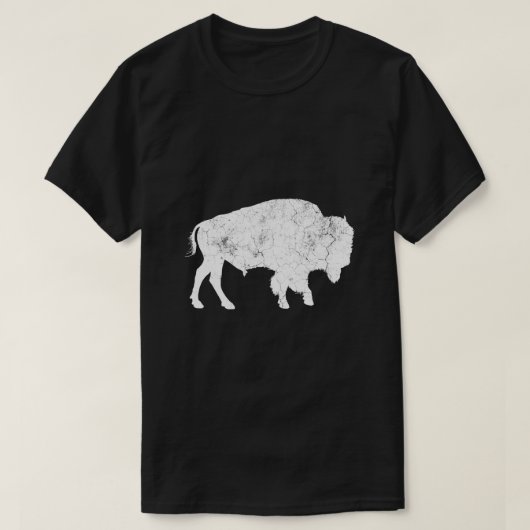 Verstoorde buffelretro Bison Dierenvriend Shirt (Design voorkant)