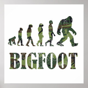 Verstoorde camouflage Bigfoot evolutie Poster
