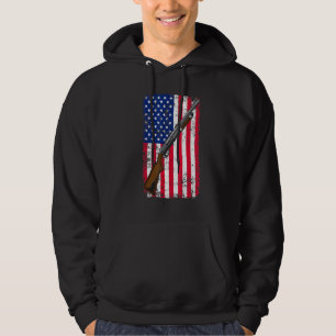 Verstoorde Clay Pigeon Shooting Usa Shotgun Flag - Hoodie