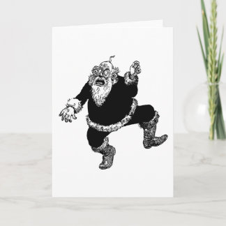 Verstoorde Crazy Angry Vintage Kerstman Feestdagen Kaart