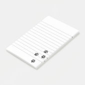 Verstoorde dog Paw Tracks Lined Post-it® Notes (Schuin)