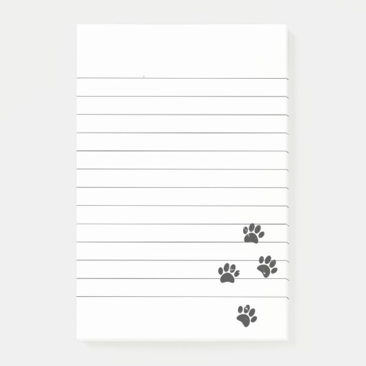 Verstoorde dog Paw Tracks Lined Post-it® Notes (Voorkant)