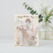 Verstoorde Fantasy Woman Gathering Flowers Graan Briefkaart (Staand voorkant)