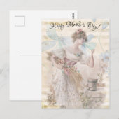 Verstoorde Fantasy Woman Gathering Flowers Graan Briefkaart (Voorkant / Achterkant)