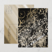 Verstoorde gothic Grunge Wedding Shower IV Uitnodiging Briefkaart (Voorkant / Achterkant)