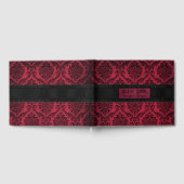 Verstoorde gothic Red en Black Damask Wedding Gastenboek (Volledig)