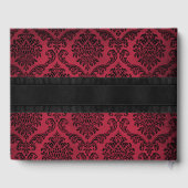 Verstoorde gothic Red en Black Damask Wedding Gastenboek (Achterkant)