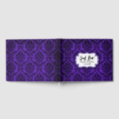 Verstoorde gothische Paarse en zwarte Damask bruil Gastenboek (Volledig)