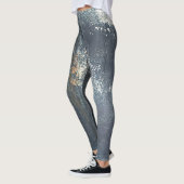 Verstoorde grijs en blauw Abstract Leggings (Links)