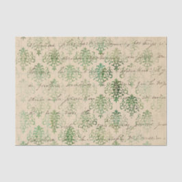 Verstoorde Groene Damask Tissuepapier