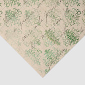 Verstoorde Groene Damask Tissuepapier (Detail)