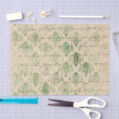 Verstoorde Groene Damask Tissuepapier (Craft)