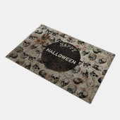 Verstoorde Happy Halloween Party  Skulls Deurmat (Schuin)