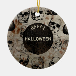 Verstoorde Happy Halloween Party  Skulls Keramisch Ornament