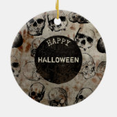 Verstoorde Happy Halloween Party  Skulls Keramisch Ornament (Achterkant)