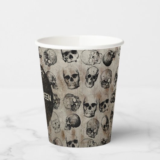 Verstoorde Happy Halloween Party  Skulls Papieren Bekers (Links)