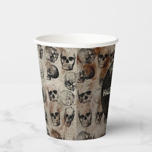 Verstoorde Happy Halloween Party  Skulls Papieren Bekers (Rechts)
