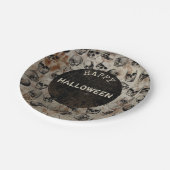 Verstoorde Happy Halloween Party  Skulls Papieren Bordje (Gekanteld)