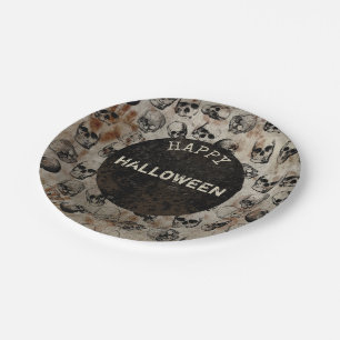 Verstoorde Happy Halloween Party Skulls Papieren Bordje