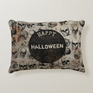 Verstoorde Happy Halloween Skulls Accent Kussen