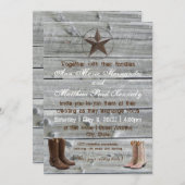 Verstoorde hout Cowboy Boots - Weddenschap Kaart (Voorkant / Achterkant)