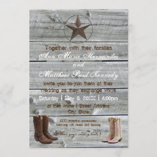 Verstoorde hout Cowboy Boots - Weddenschap Kaart