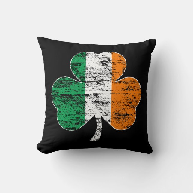 Verstoorde Ierse vlag Shamrock Couch Pillow Kussen (Voorkant)