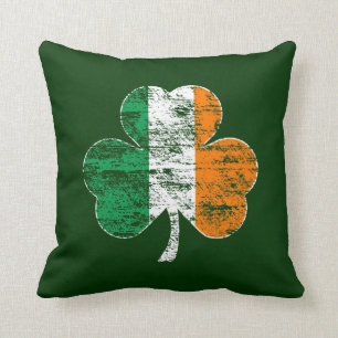 Verstoorde Ierse vlag Shamrock Pillow Kussen