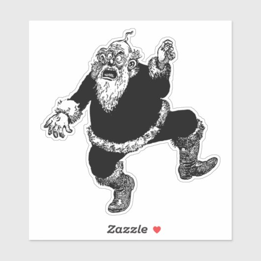 Verstoorde Kerstman Sticker (Vel)