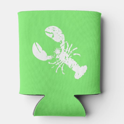 Verstoorde laster op groen kool zeevoedsel blikjeskoeler (Achterkant)