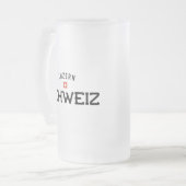 Verstoorde Luzern Schweiz (Luzerne Zwitserland) Matglas Bierpul (Voorkant links)