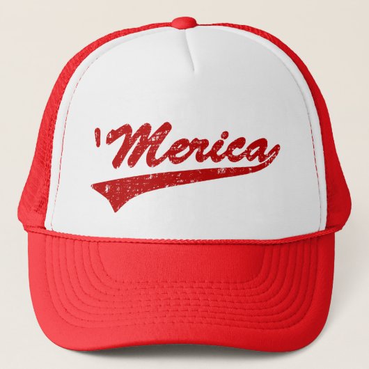 Verstoorde "Merica Swoosh Trucker Hat (rood) Pet (Voorkant)