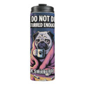 Verstoorde mopshond alsjeblieft niet thermosbeker (Voorkant)