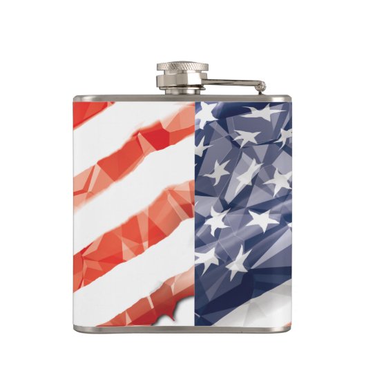 Verstoorde oude Amerikaanse vlag Heupfles (Achterkant)