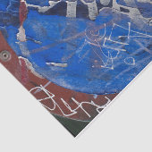 Verstoorde rode blauwe verf Urban-doe decor Tissuepapier (Detail)