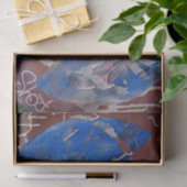 Verstoorde rode blauwe verf Urban-doe decor Tissuepapier (Geschenk)