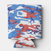 Verstoorde rode witte en blauwe Camo Blikjeskoeler (Achterkant)