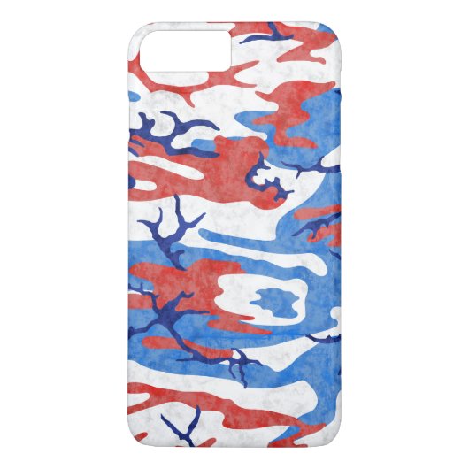 Verstoorde rode witte en blauwe Camo Case-Mate iPhone Case (Achterkant)