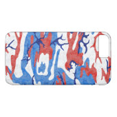 Verstoorde rode witte en blauwe Camo Case-Mate iPhone Case (Achterkant (Horizontaal))