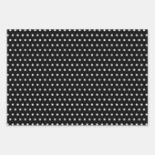 Verstoorde rode witte pokadots op zwart inpakpapier vel (Voorkant 3)