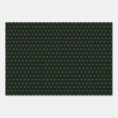 Verstoorde rode witte pokadots op zwart inpakpapier vel (Voorkant 2)