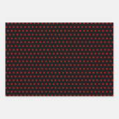 Verstoorde rode witte pokadots op zwart inpakpapier vel (Voorkant)