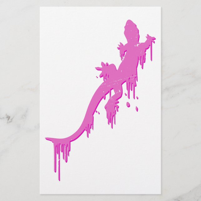 Verstoorde roze salamander met verfdrukking (Voorkant)