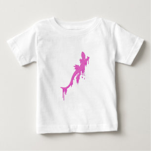 Verstoorde roze salamander met verfdrukking