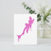 Verstoorde roze salamander met verfdrukking briefkaart (Staand voorkant)