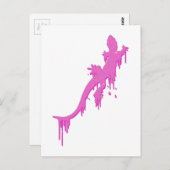 Verstoorde roze salamander met verfdrukking briefkaart (Voorkant / Achterkant)